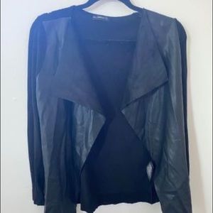 Zara leather and suede cardigan